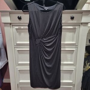 ENFOCUS PETITE Black & Beige Polka Dot Dress